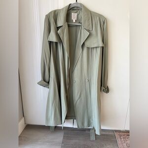 Olive green trench coat size L